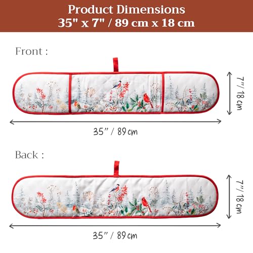Double Oven Mitts 100% Cotton Double Oven Glove (110 - Morzine / 7" x 35" (Double Oven Mitt))
