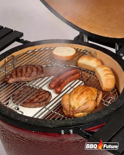 BBQ Future Ceramic Heat Deflector Plates for Kamado Joe Classic I (2 Count)