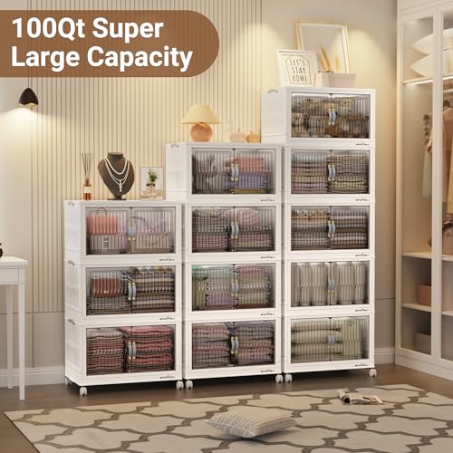 500Qt Stackable Storage Bins with Lid (5 Count)