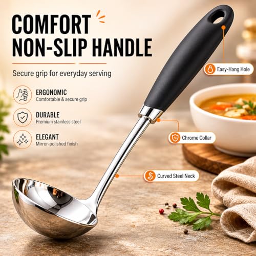 12 Inch Stainless Steel Soup Ladle (B-Silver Ladle)