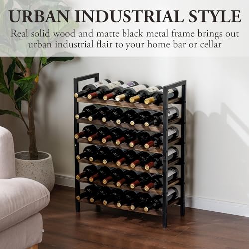 Wine Rack Freestanding Floor Stand (Solid Wood)