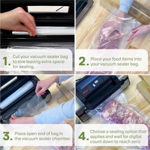 VS 03R Vacuum Sealer Bags for Home Food Storage (Vacuum Seal Rolls / 8" x 20')
