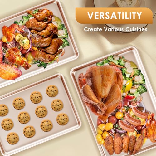 Baking Sheet Pan Set of 3 (Rose Gold)