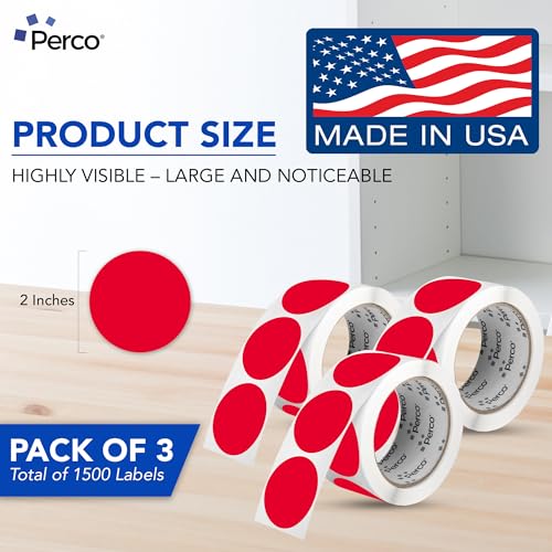 Red Perforated Round Circle Dot Sticker 2 (Red / 2 Inch)
