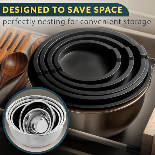 Stainless Steel Mixing Bowls with Lids Set of 5 (5 Count)