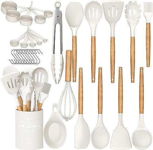 Kitchen Cooking Utensils Set (Cream White)