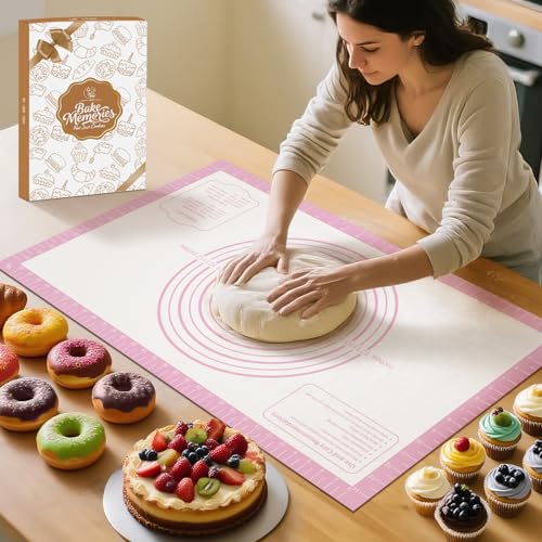 Non stick Silicone Pastry Mat (Pink / 32"L x 24"W)