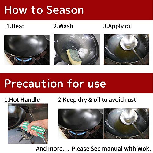 Made in Japan] Light 30% less Carbon Steel Wok 14 1
