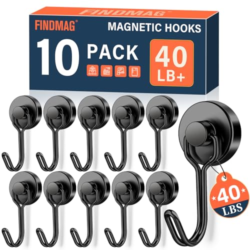 10 Pack Black Magnetic Hooks for Cruise Cabins (Black / 0.79in)