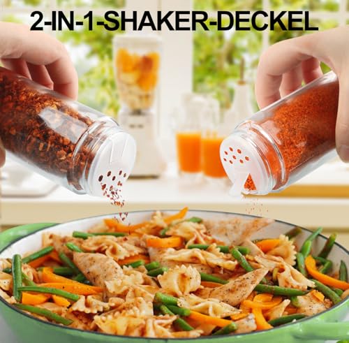 Glass Spice Jars with 398 Labels (24 Count)