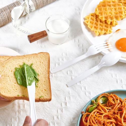 360 Count White Plastic Silverware Heavy Duty (White / Cutlery)