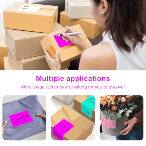 3 X 5 Inch Printable Waterproof Rectangle Color Coding Labels (Fluorescent Purple)