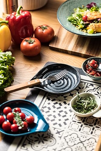 Spoon Rest Ceramic Spoon Holder for Stove Top Large Spatula Rest (Speckled Dark Gray)