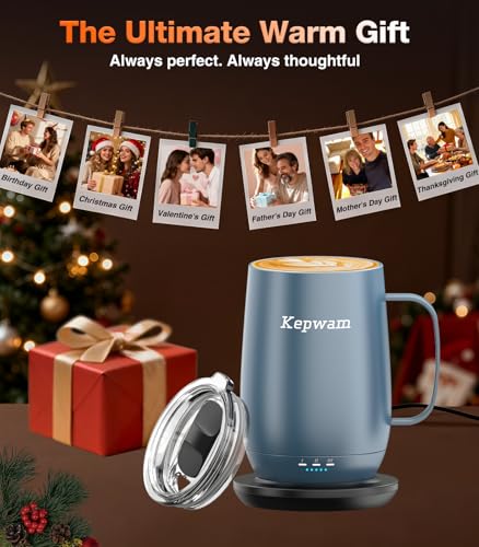 Heated Coffee Mug T2 (Steel Blue / 20oz)