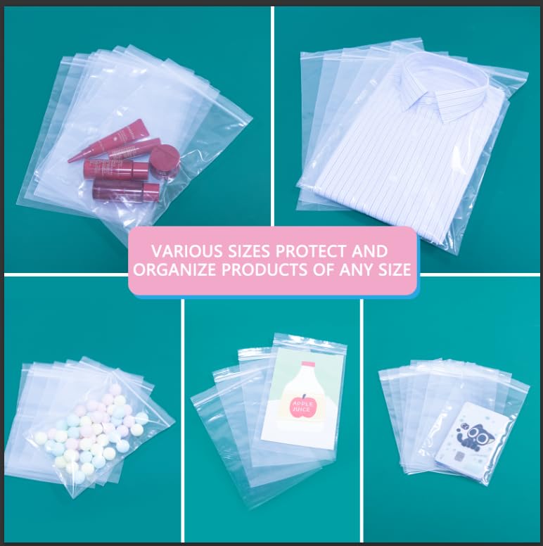 200 Pcs 10" x 13" Clear Zip Bags (200 Count)