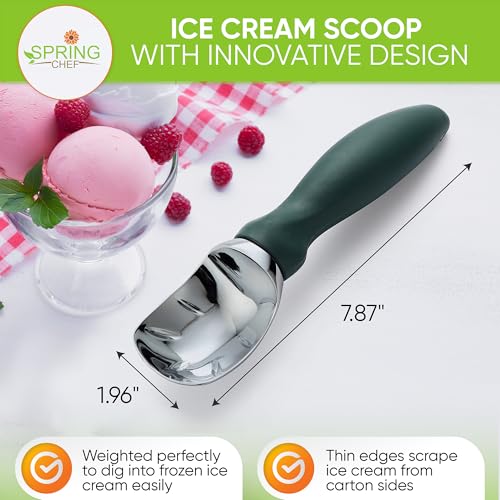 Heavy Duty Ice Cream Scoop with Soft Grip Handle