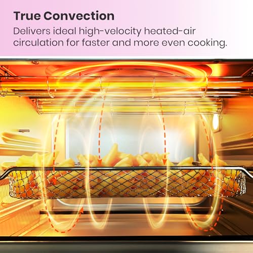 Retro 26.3 QT Infrared Heating Air Fryer Toaster Oven (Classic Pink Color)