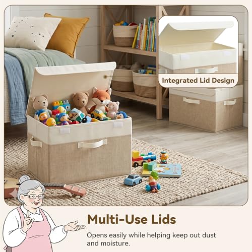 Memory Keepsake Storage Box (Brown/White / Extra Large-4 Pack)