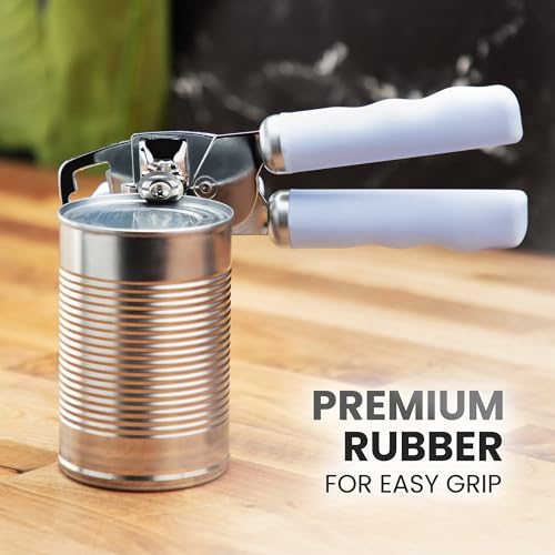 Manual Can Opener Heavy Duty Patented Stainless Steel (Sky Blue / Comfy Grip)