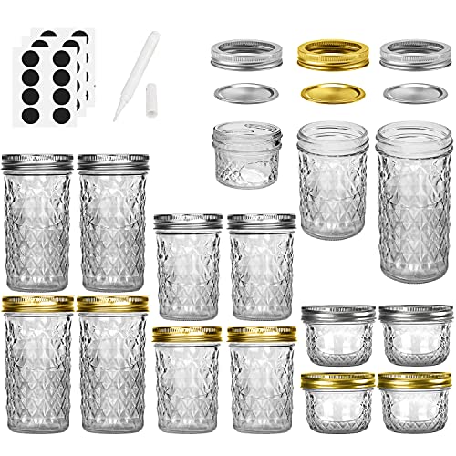 Mason Jars Variety Pack (4-8-12 12 PACK)