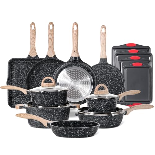 36Pcs Pots and Pans Set Non Stick (36 pcs Grey)