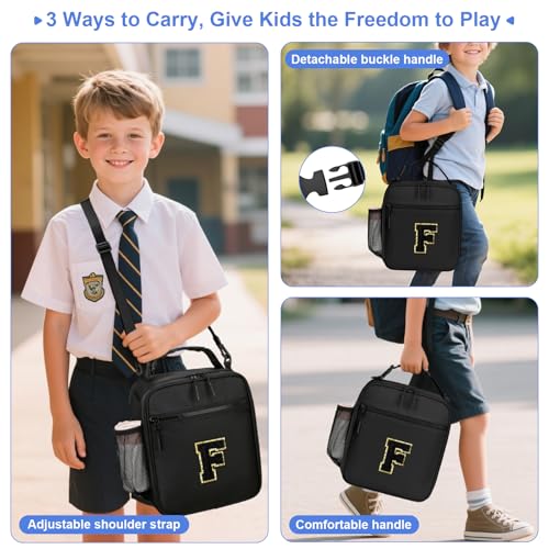 Lunch Box Kids Large Initial Insulated Lunch Bag for Girls