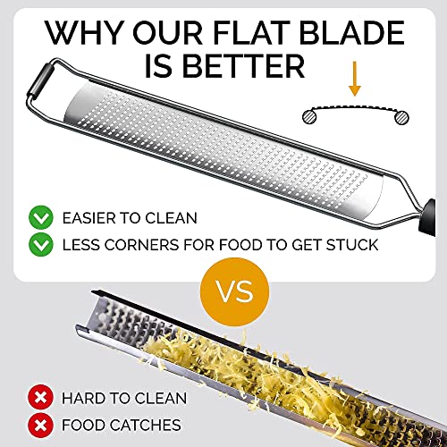 DESIGNED BY CHEFS ~ Premium Lemon Zester Grater With Perfectly Angled Teeth ~ Ideal for Citrus