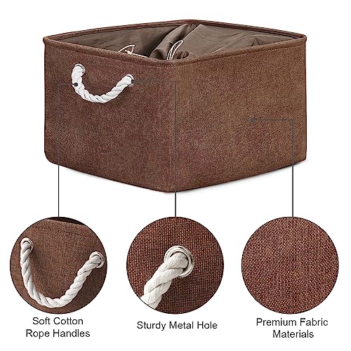 Organization and Storage Basket for Organizing (Brown / 3PCS/X Large -17.7Lx13.8Wx9.8H)