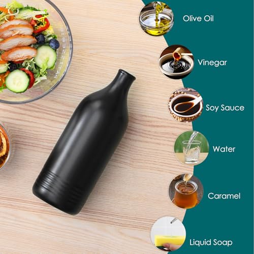 20 Oz Ceramic Olive Oil Dispenser Bottle (20 Ounces / Black)