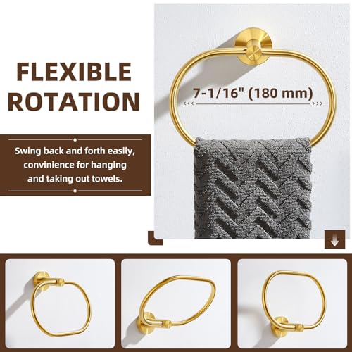 Brushed Gold Towel Ring (Oval - Brushed Gold)