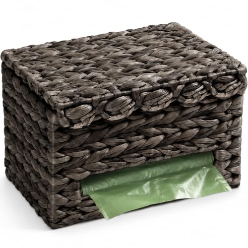 Trash Bag Holder with Scalloped Lid 13 (Espresso)