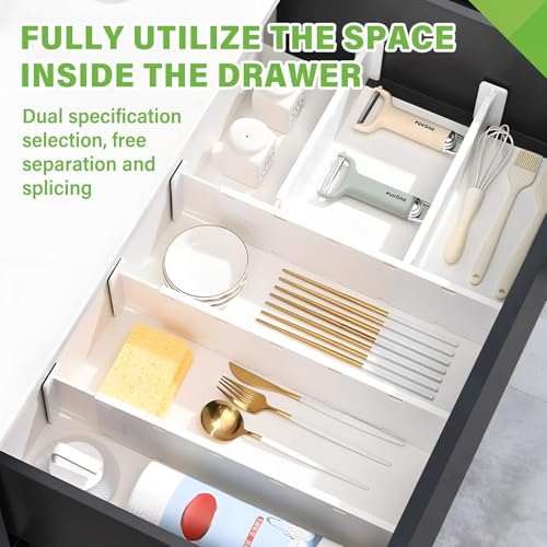 5 Pack Drawer Dividers 3.2" High Slim Organizers Expandable 10.8 (Short)