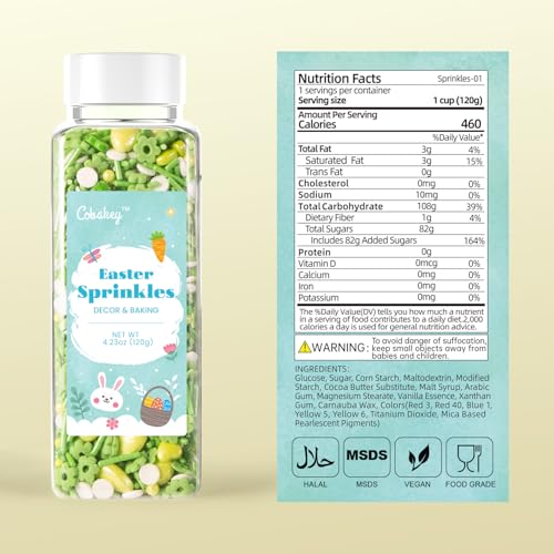 Spring Sprinkles for Cookies 4.23 Ounce Green Sprinkles for Baking Green Eggs Perfect for Easter Cake Decorations