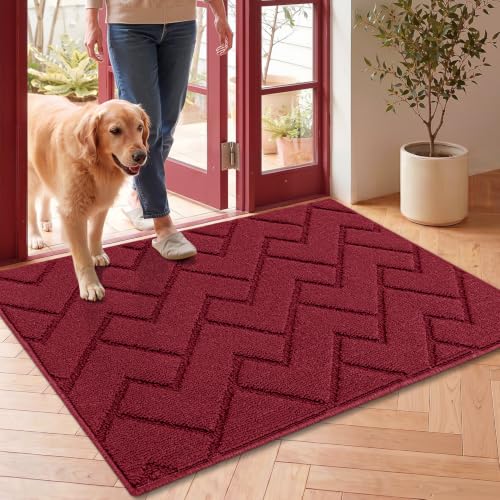 Front Door Mat Outside Entrance (Red / 35" x 24" (Rectangular))