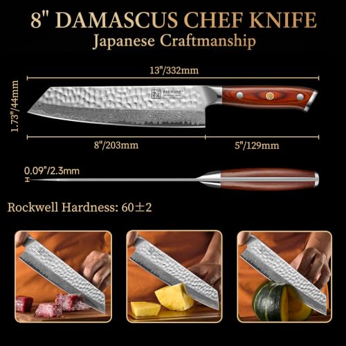 8 Inch Damascus Chef Knife (8")