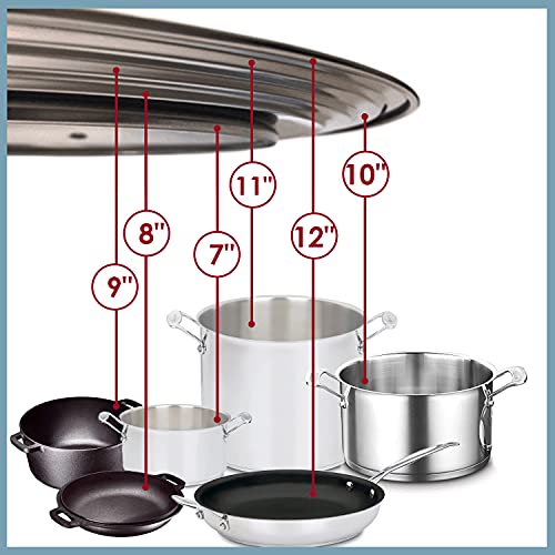 Stainless Steel Universal Lid for Pots (Black Handle)