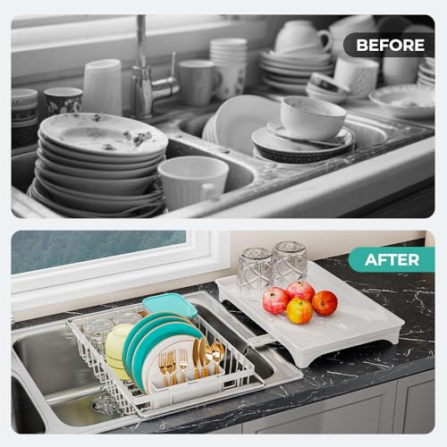 Small Dish Drying Rack in Sink (White)