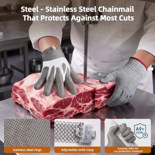 Steel. Fine. No Cuts. Food Grade Cut Resistant Glove (Medium)