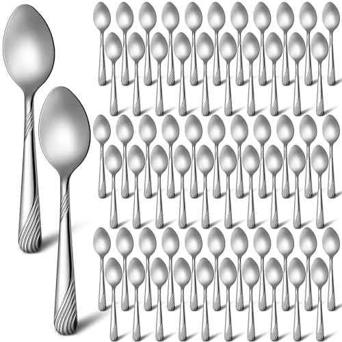 200 Pcs Dinner Spoons Bulk 6.7 Inch Stainless Steel Silverware Set