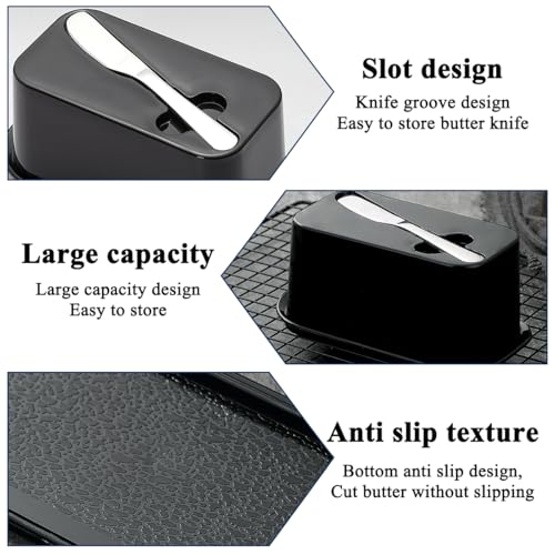 Butter Dish with Lid for Countertop and Refrigerator Door Shelf with Butter Spreader Knife