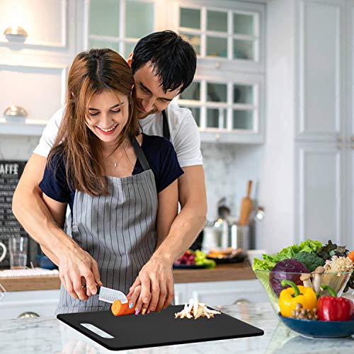Plastic Utility Cutting Board with Handles (Black)