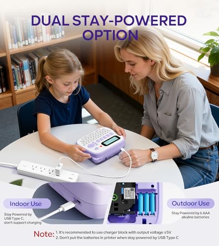 D210S Label Maker Machine with Tapes (Purple)