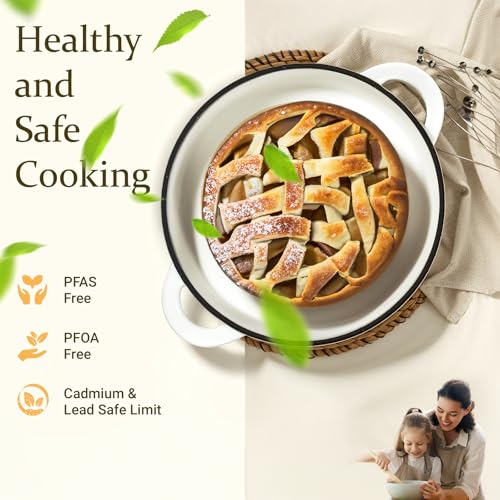 Enameled Cast Iron Dutch Oven (5.5 Quart / Pearl White)