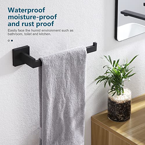 Black Towel Ring Hand Towel Racks Rods Bathroom Towel Rails Kitchen Hardware Stylish Stainless Steel (Matte Black)