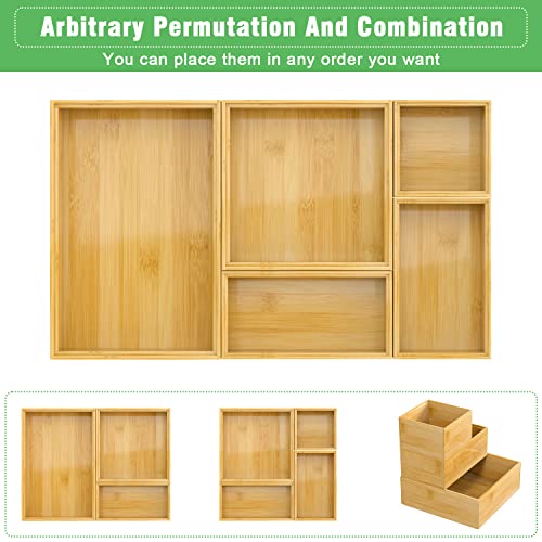 Bamboo Bathroom Drawer Organizer Dividers (Bamboo)