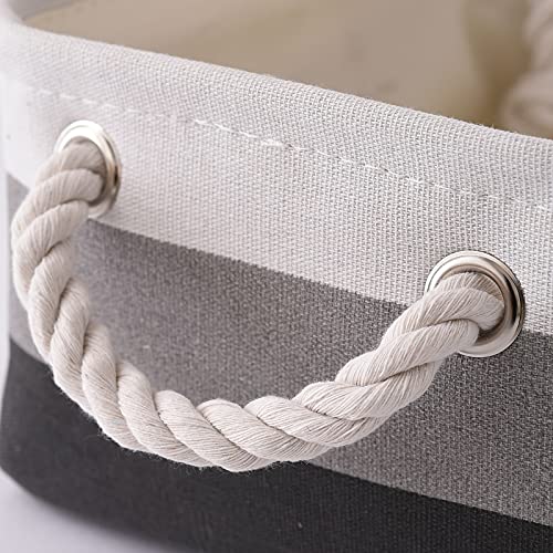 Small Fabric Storage Baskets for Organizing [6 Pack] Closet Storage Bin Foldable Storage Baskets for Shelf Canvas Storage Bins Decorative Basket with Handles (Gradient Gray / Small-6 Pack)
