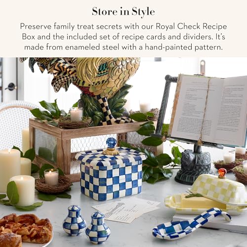 Enamel Recipe Box (Royal Check)