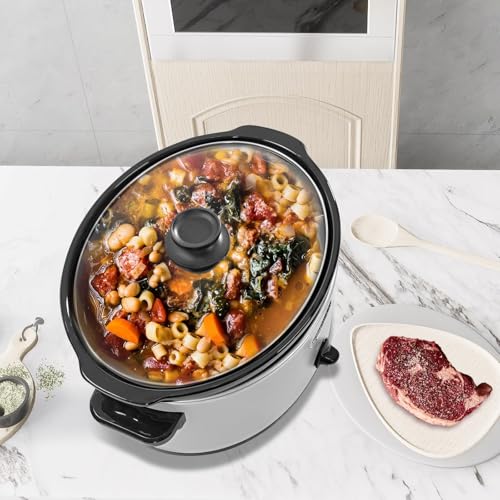 7 Quart Slow Cooker Oval Manual Pot Food Warmer with 3 Cooking Settings