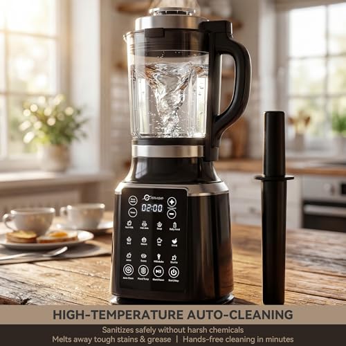 Glass Blenders for Kitchen with Tamper (Black)