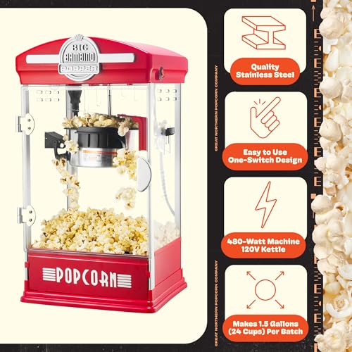 Popcorn Big Bambino 4oz Popcorn Machine (Red)